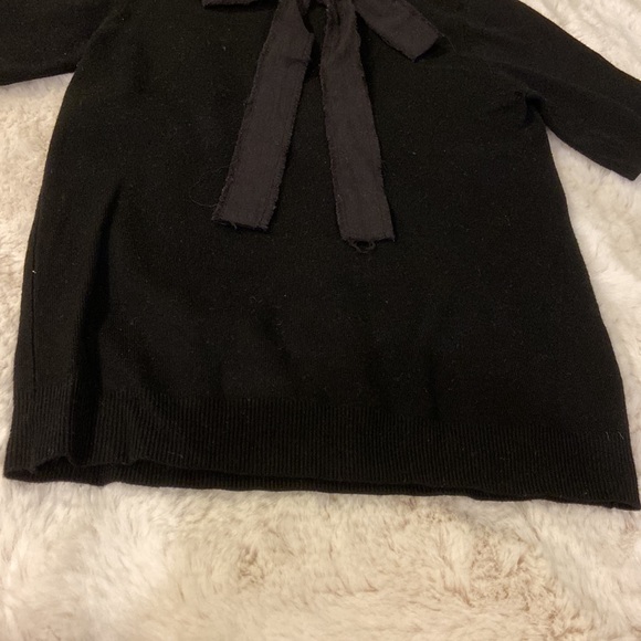 Zara Knit Black Sweater with Bow Detail Size S - Picture 4 of 8